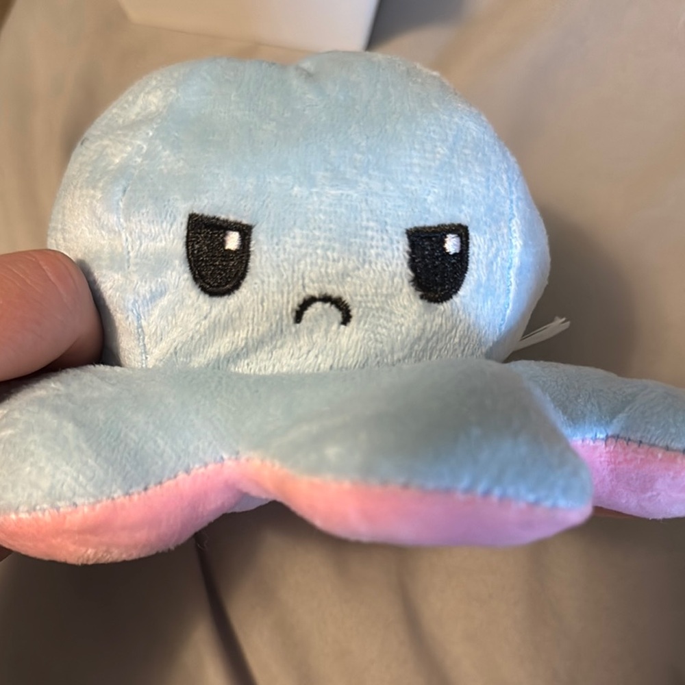Adorable Pink and Blue Plush Octopus